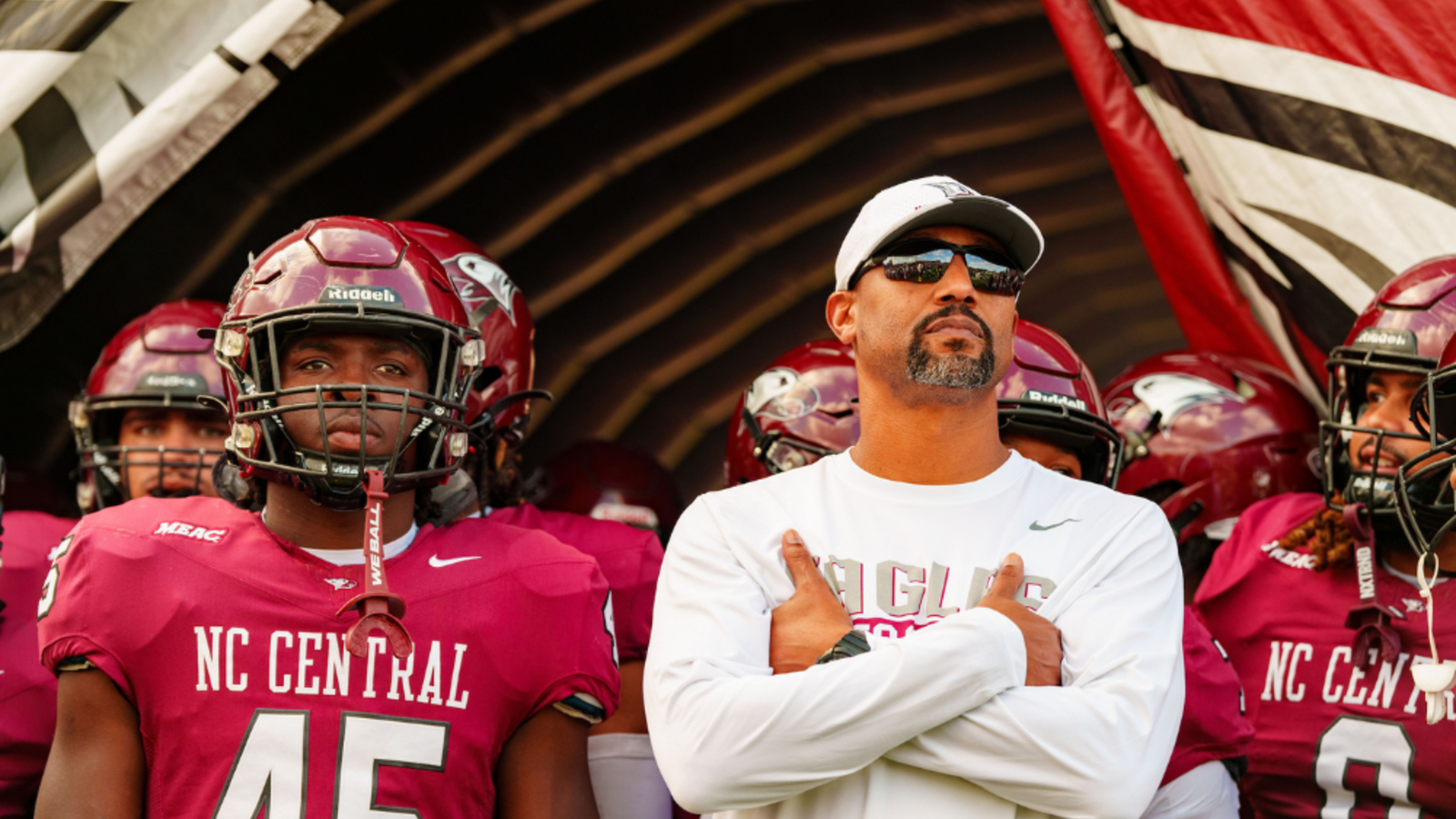 NCCU Coach and Football player