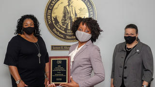 Quality Matters Award with Dr Racheal M. Brooks and Provost