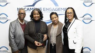 RN Harris and NCCU Community Engagement and Service Accepting Award