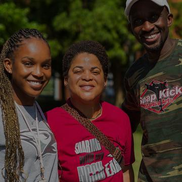 NCCU student with parents on move in day