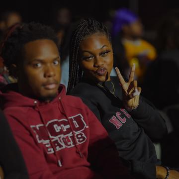 NCCU students posing for a photo at a concert